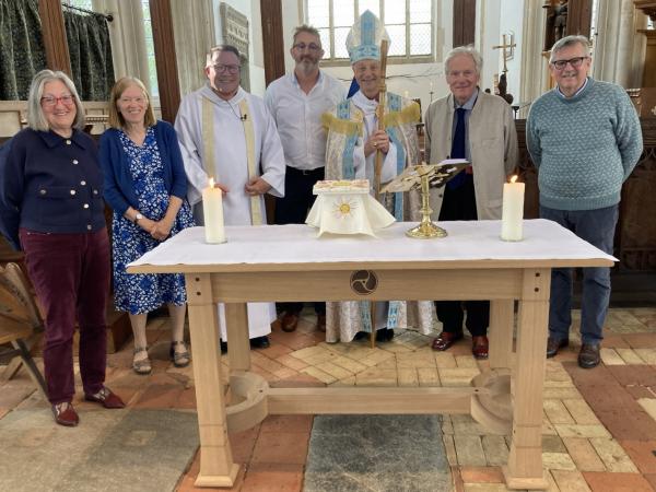Trustees, Church Wardens, designer and maker at the dedication of the nave altar
